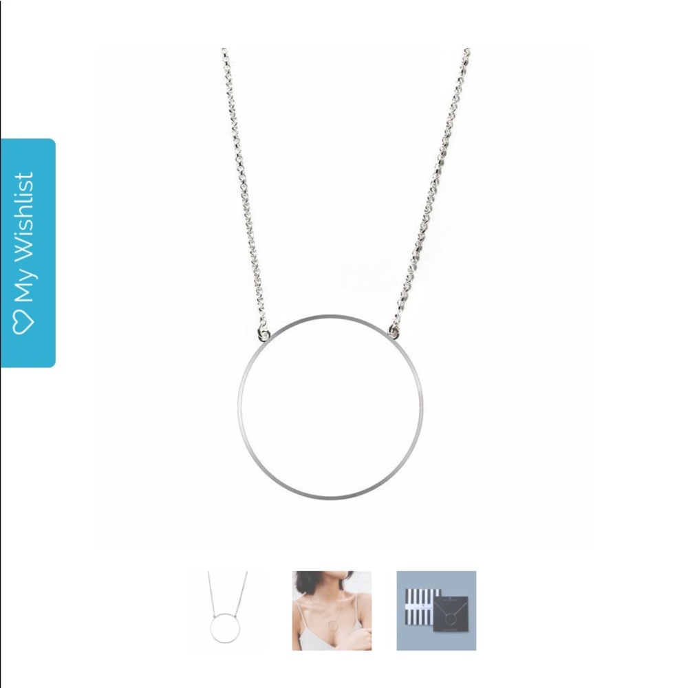 lele sasough silver circle necklace, NIB